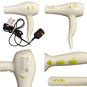 Andis Ionic Ceramic Hair Dryer 1875W Model HVS-1 | 3 Heat 2 Speed White & Green